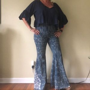 Free People highwaist print jeans